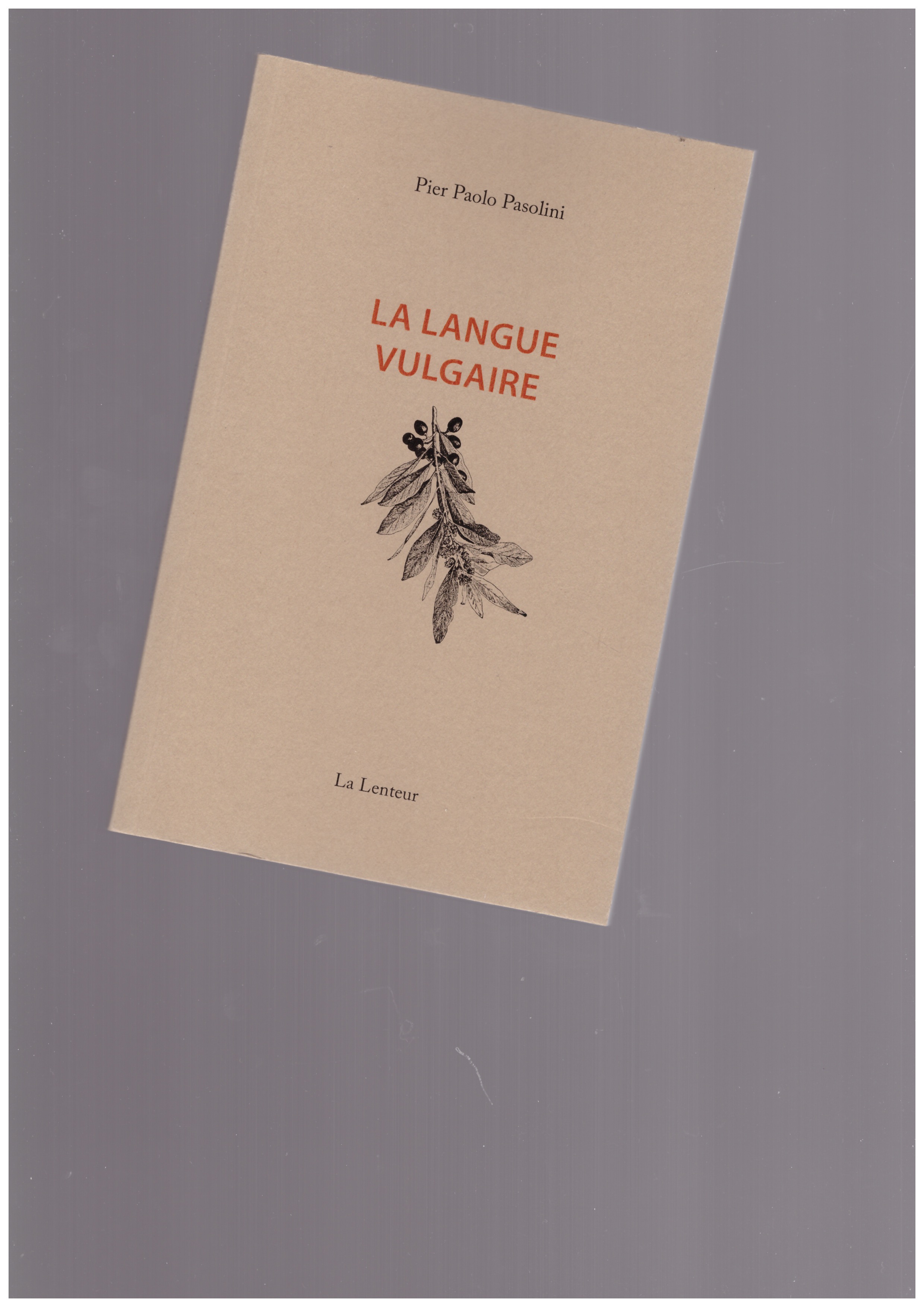 PASOLINI, Pier Paolo - La langue vulgaire